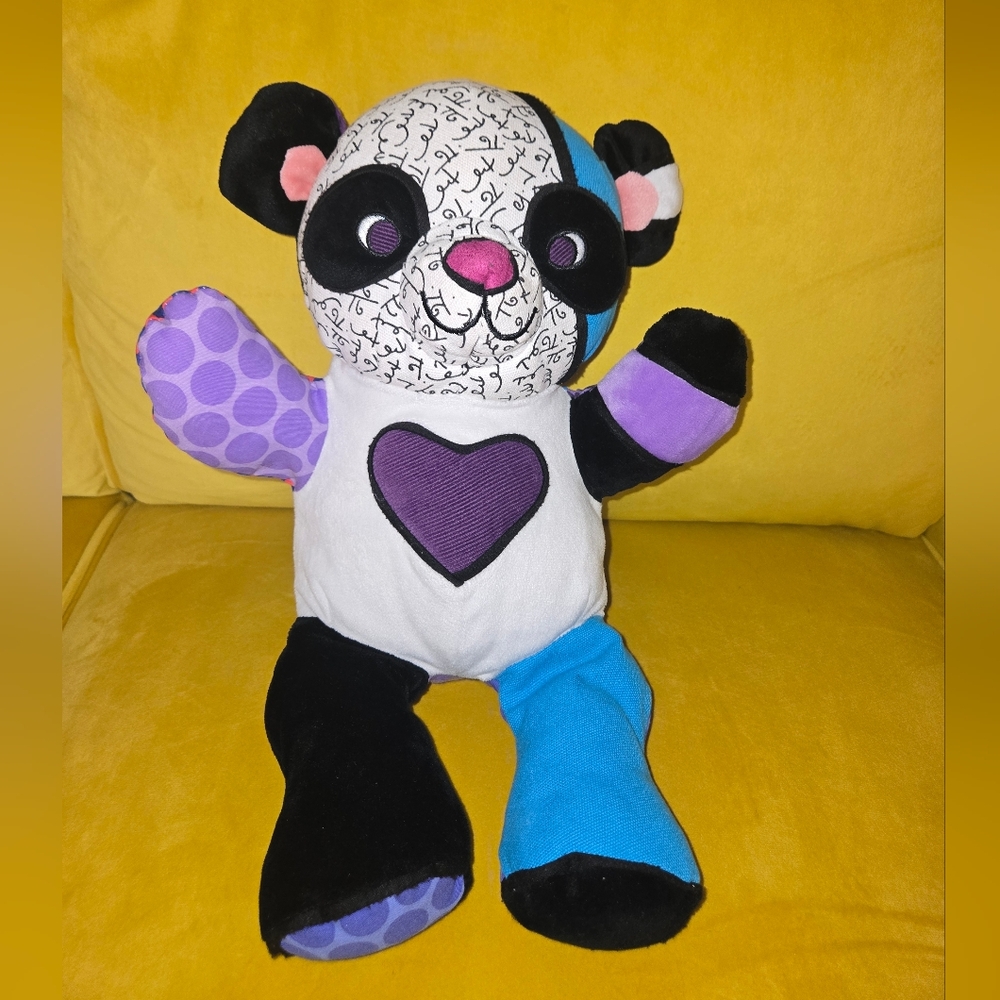 Britto Popplush Jackson Panda Bear By Artist Romero Britto